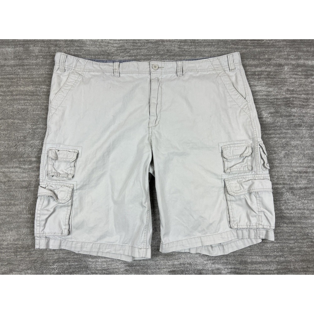J. Ferrar Shorts Mens 50 Beige Drawstring Cargo Pockets 100% Cotton Workwear